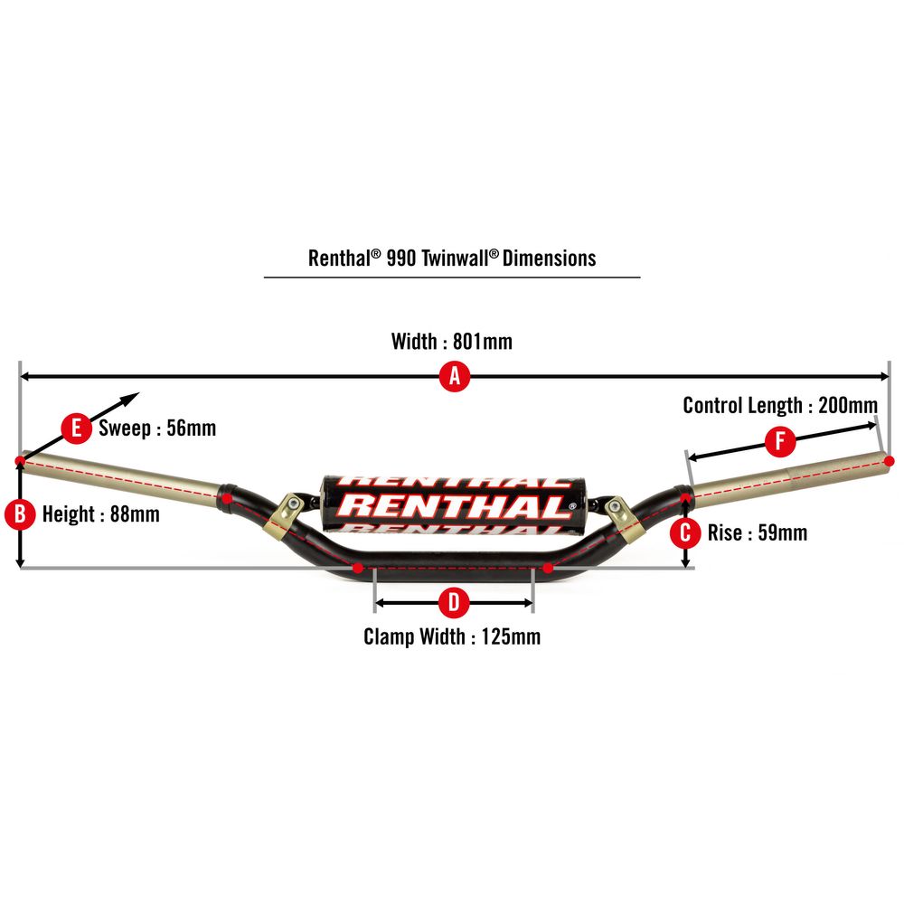Renthal Handlebar | Twinwall | 990 Yam Yz 07-23 - Yzf 07-17 | Black - Grafite Offroad