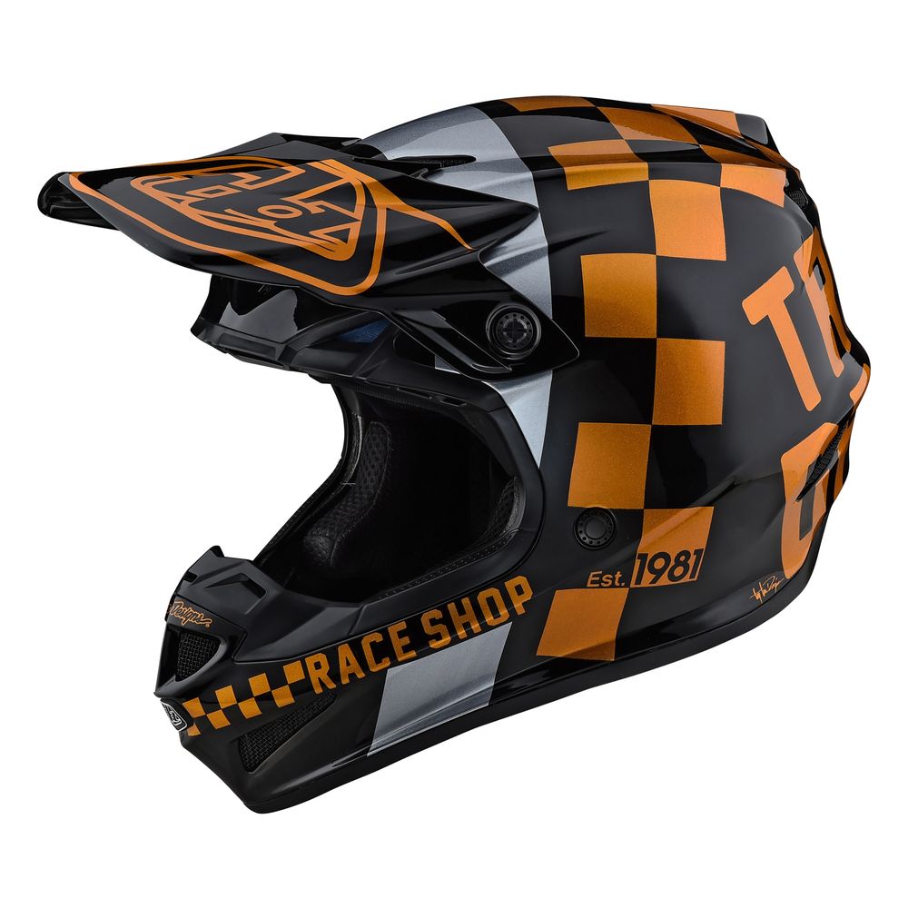 Motorcycle Helmet SE4 POLYACRYLITE CHECKER with MIPS and 16 intake ports for Youngsters
