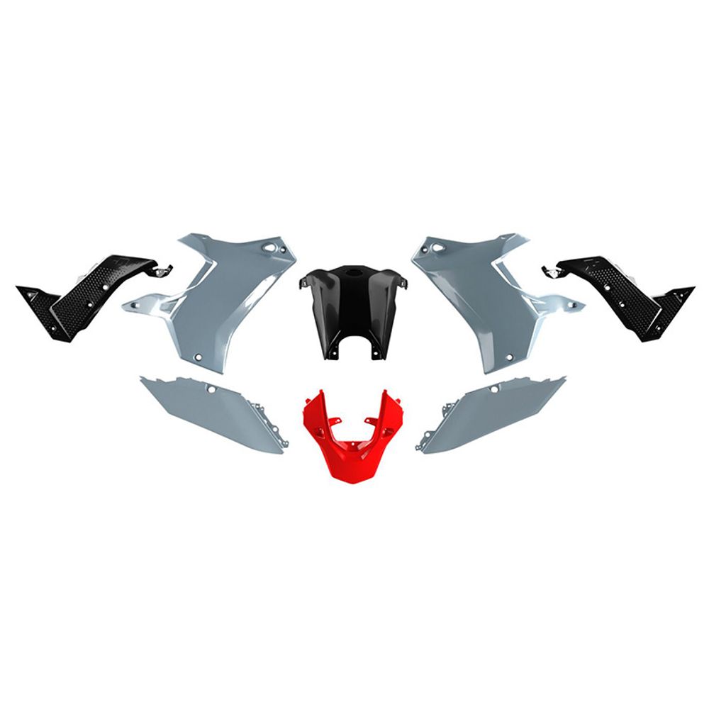 Yamaha T7 Revolution Plastics Kit Light Grey Black Red (5 Pcs) - Grafite Offroad