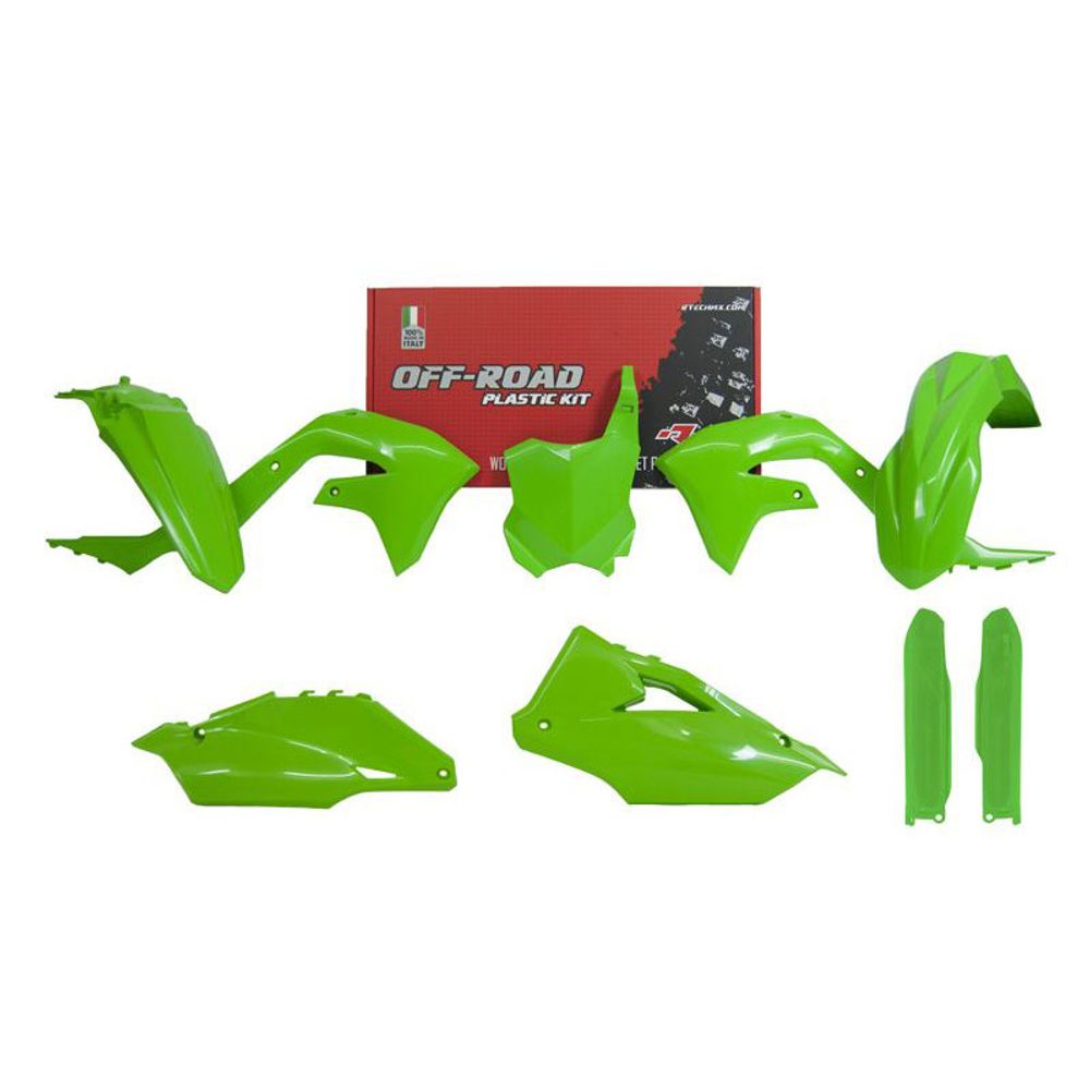 Plastic Kit 6 Pcs (with Fork Protection ) Kawasaki Kx450 19-22 Oem Color Green - Grafite Offroad