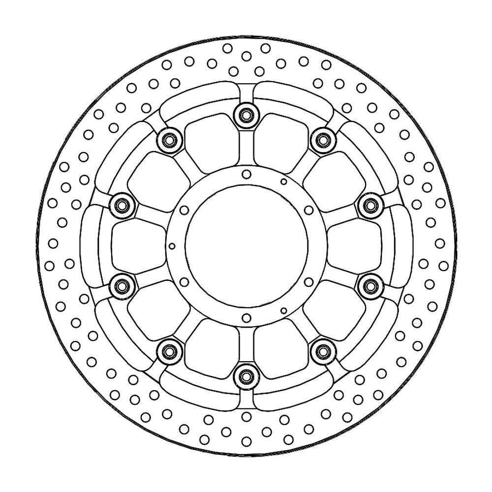 Brake Disc Road Prof. Halo - Floating - Front - Honda: Cbr1000rr `08-`16 (t-floater 320x7.1x30mm) - Grafite Offroad