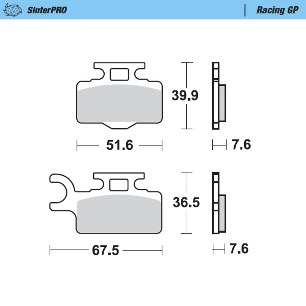 Sinter Brake Pads - Front- Sinter Pro Racing Gp - Kx 65 00+ , Rm 65 03 + - Grafite Offroad