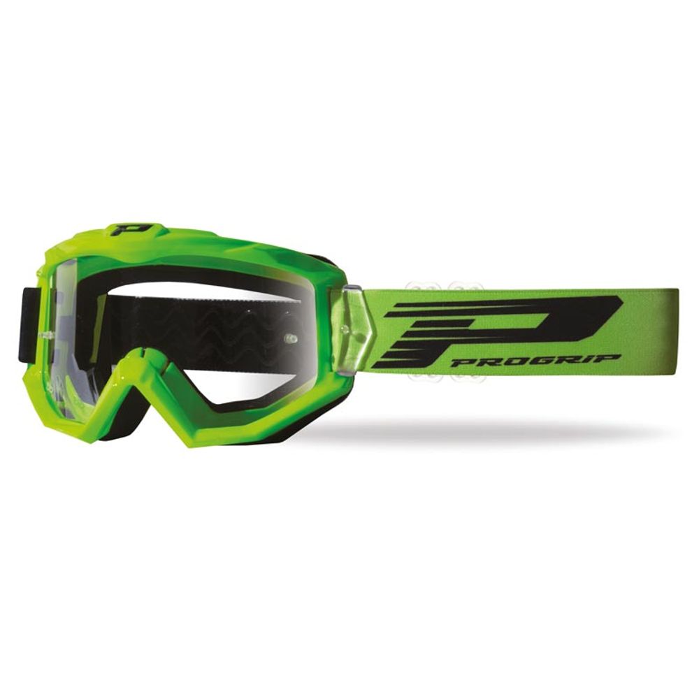 Progrip Goggle 3201 - Trasparent Lens - Green - Grafite Offroad