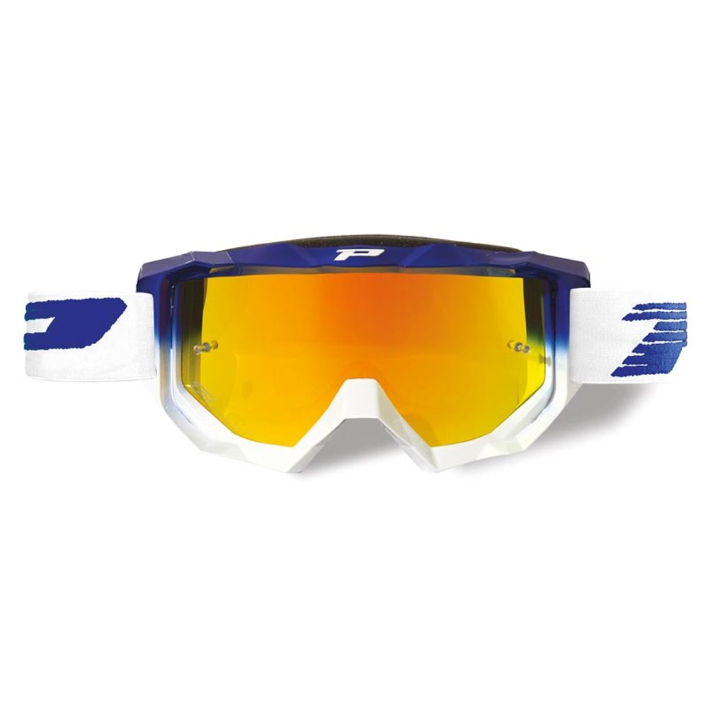 Progrip Goggle 3200fl - Multilayered Lens - Mirrored Orangene - Blue/white - Grafite Offroad