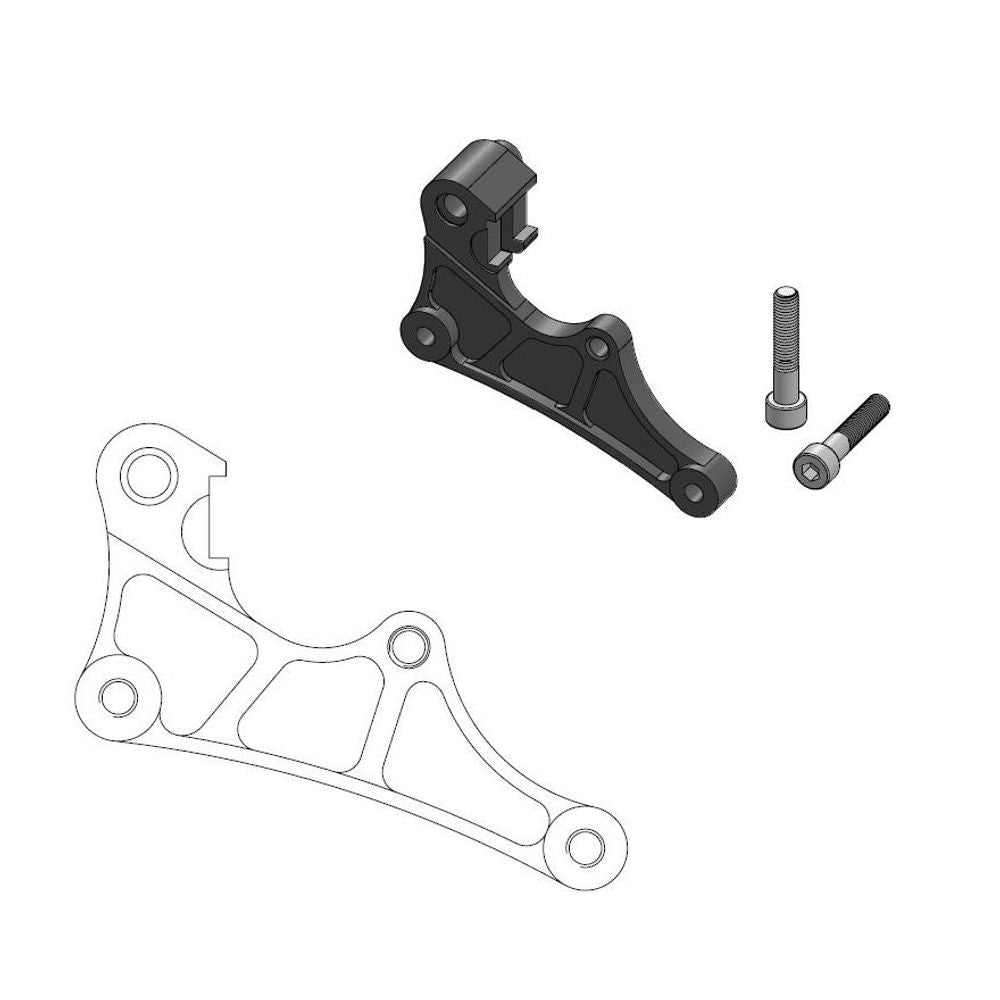 Supermoto Street Brake Caliper Adapter 320mm Rotor - Front - Suzuki: Rmz450 - Grafite Offroad