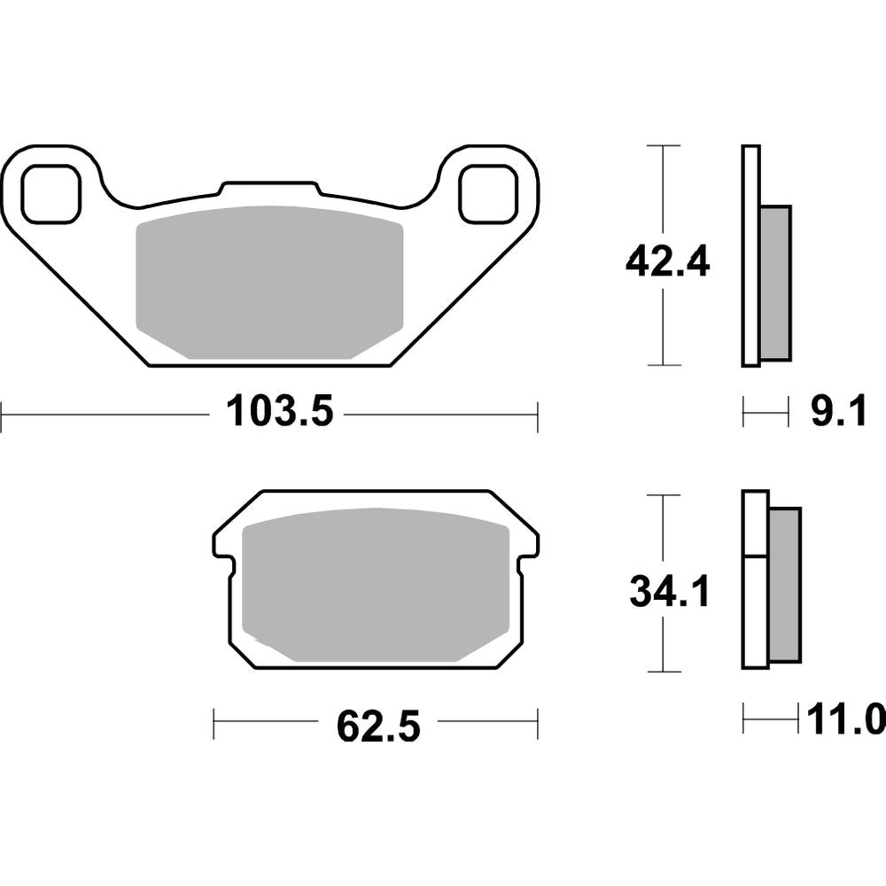 Atv Brake Pads | Organic Standard | Rear - Ecer90