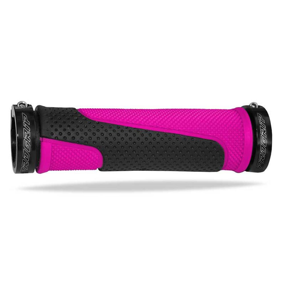 Puños Progrip 997 Mm 22 + Topes - Extremo Abierto - Doble Densidad - Fucsia/negro
