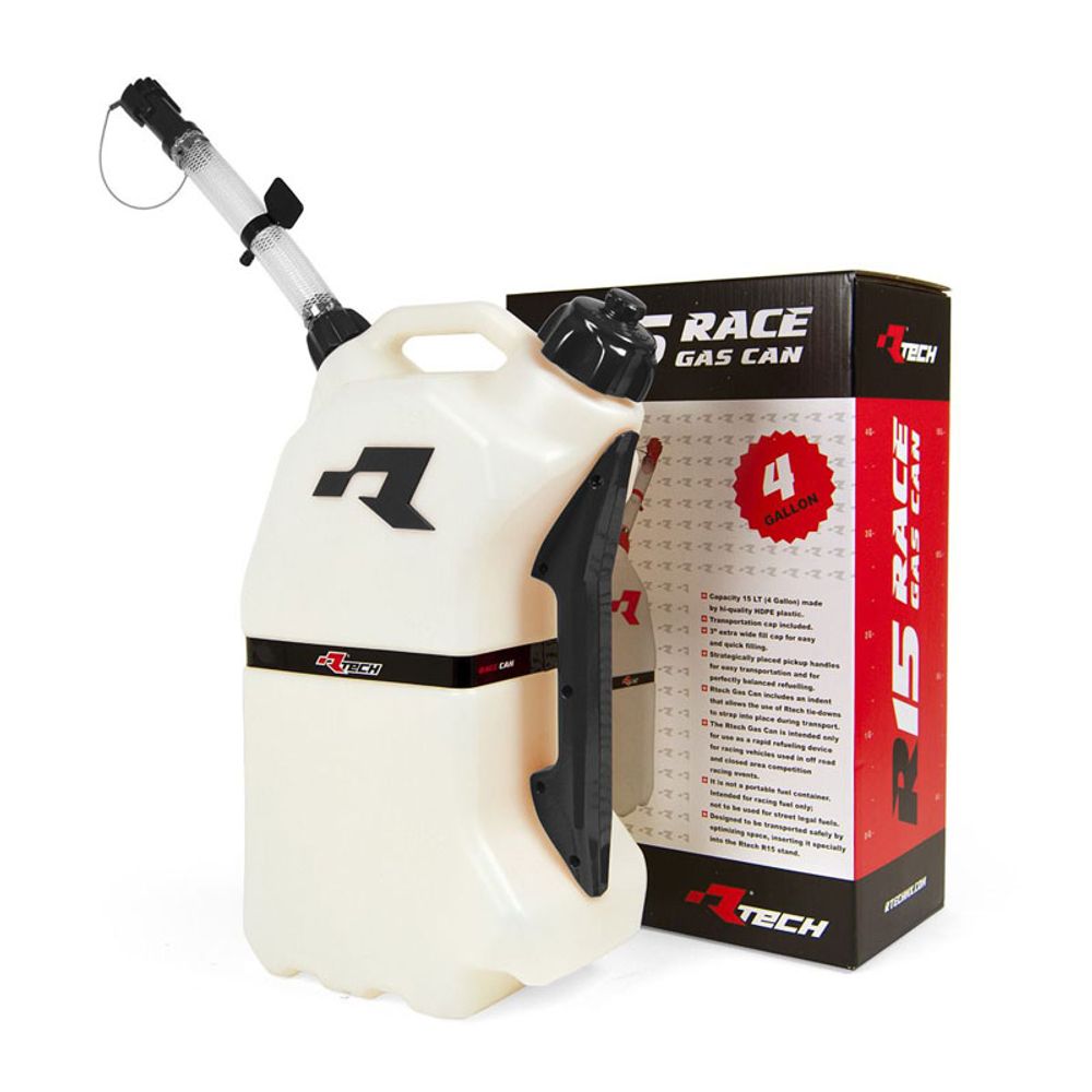Rtech Gas Can Lt 15 with Flexible Hose Spout Clear/black Universal - Grafite Offroad