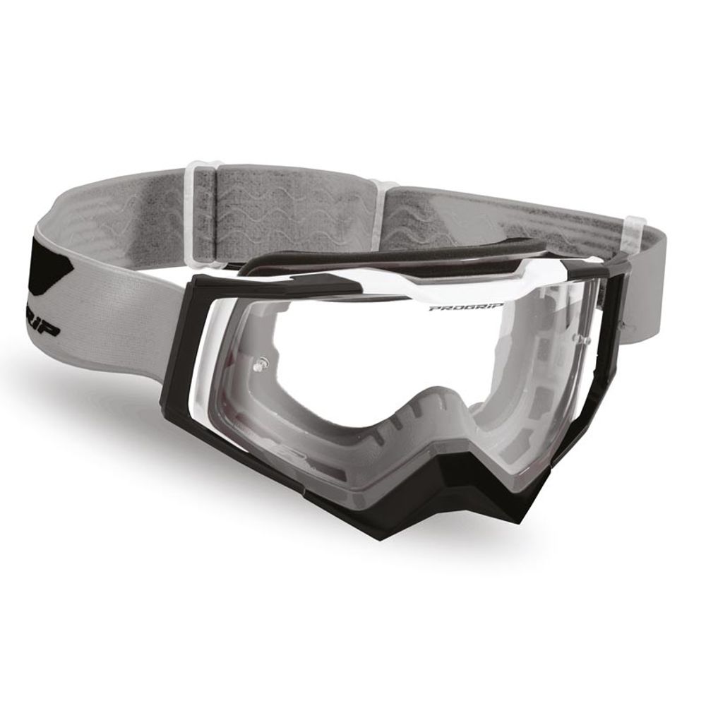 Gafas Progrip 3309 Rapid - Lente transparente de 1,2 mm de grosor, curvada, gris/negro/blanco