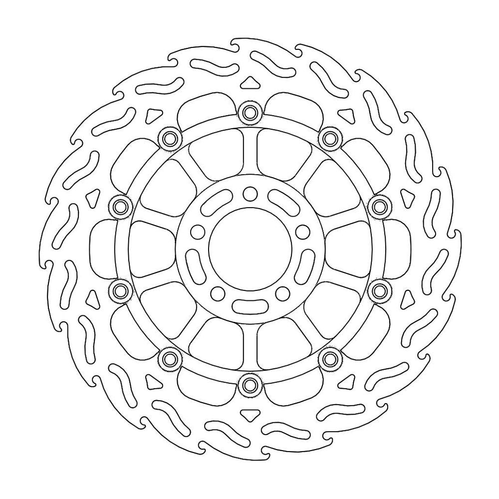 Brake Disc Road Flame - Floating - Front Right - Kawasaki: Zxr 400-750, Zrx 1100-1200 - Grafite Offroad