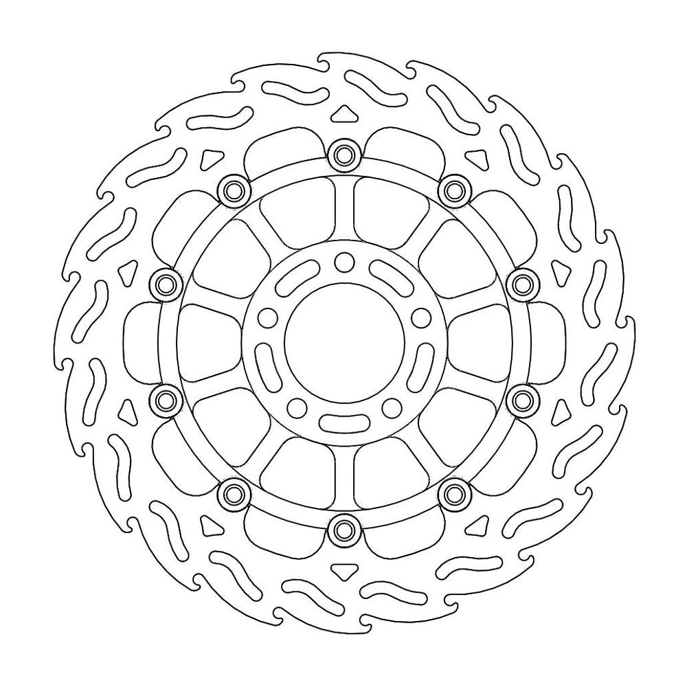 Brake Disc Road Flame - Floating - Front Right - Suzuki: Gs250f Bandit, Gs400f, Gsx400f Bandit, Rf900f, Gs1200f Bandit, Gsx1200 - Grafite Offroad