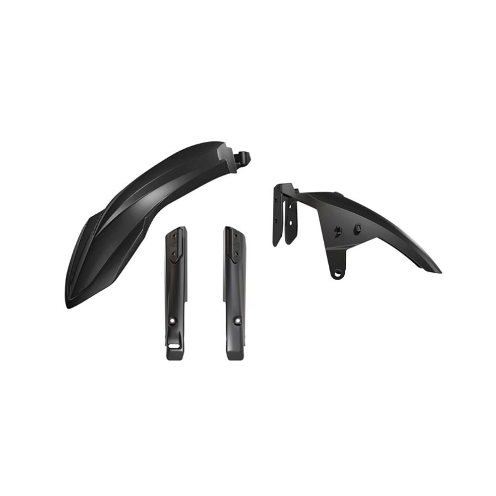 High Front Fender, Low Front Fender Rear Part Black, Fork Protectors Black