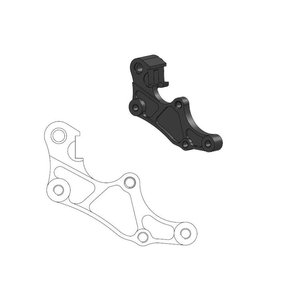 Supermoto Street Brake Caliper Adapter 320mm Rotor - Front - Beta - Grafite Offroad