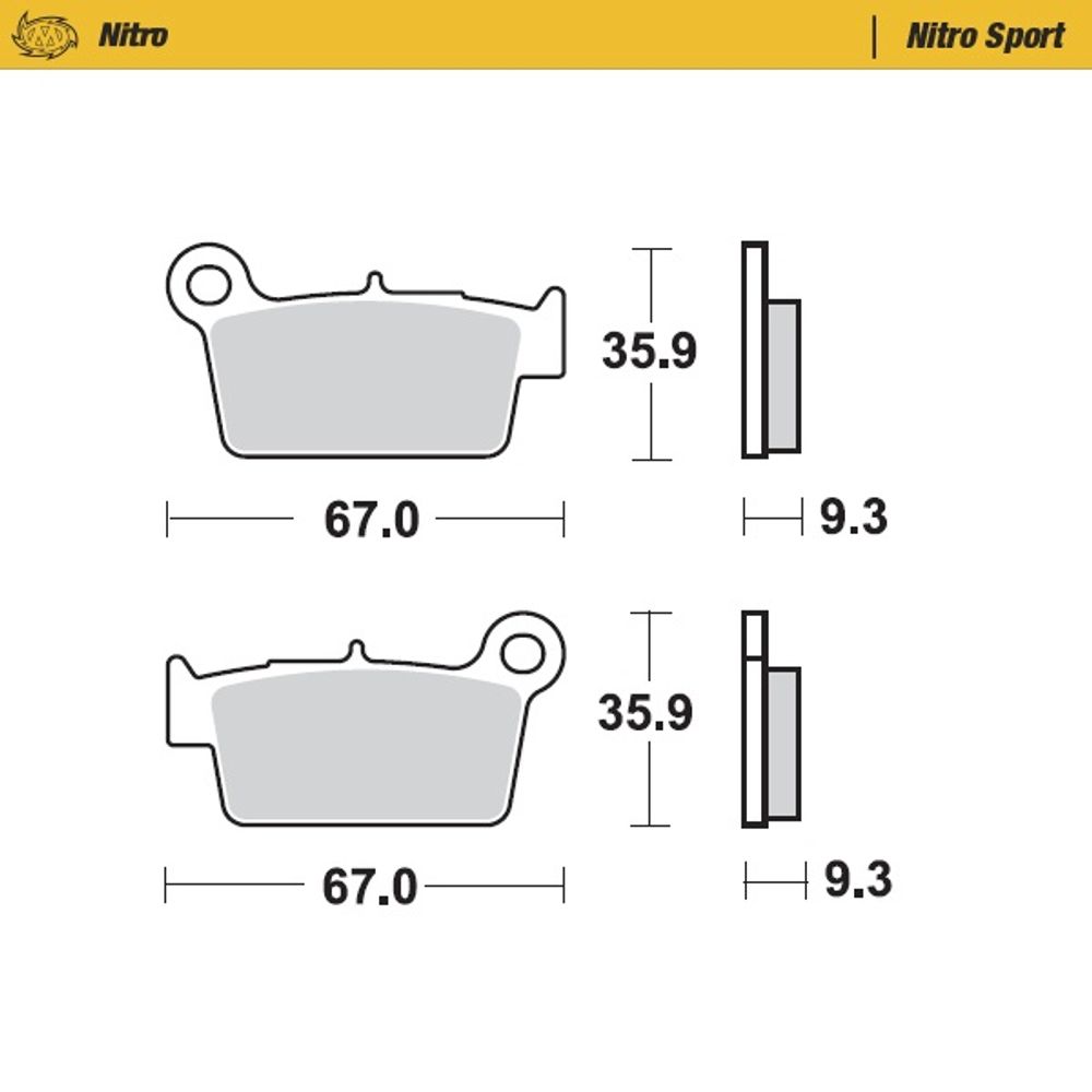 Sinter Brake Pads - Rear - Nitro Sport - Nissin Yamaha, Suzuki, Kawasaki Compatible - Grafite Offroad