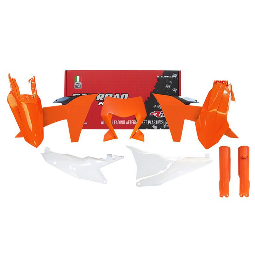 Plastic Kit 7 Pcs Whit Fork Protector Air Box Cover Headlight Plastic Exc Exc-f Oem 2024 - Grafite Offroad