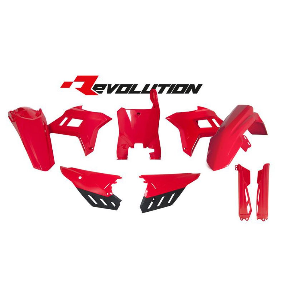 Full Plastic Kit 7 Pcs W/airbox Covers and Fork Protectors Crf Revolution Red Color - Grafite Offroad