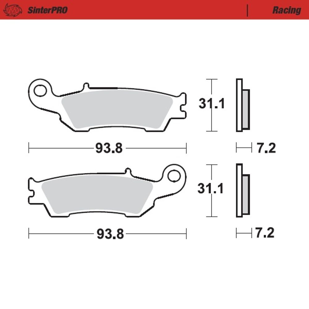 Sinter Brake Pads - Front- Sinter Pro Racing (e90) - Nissin Front Yamaha 08-20 Compatible - Grafite Offroad
