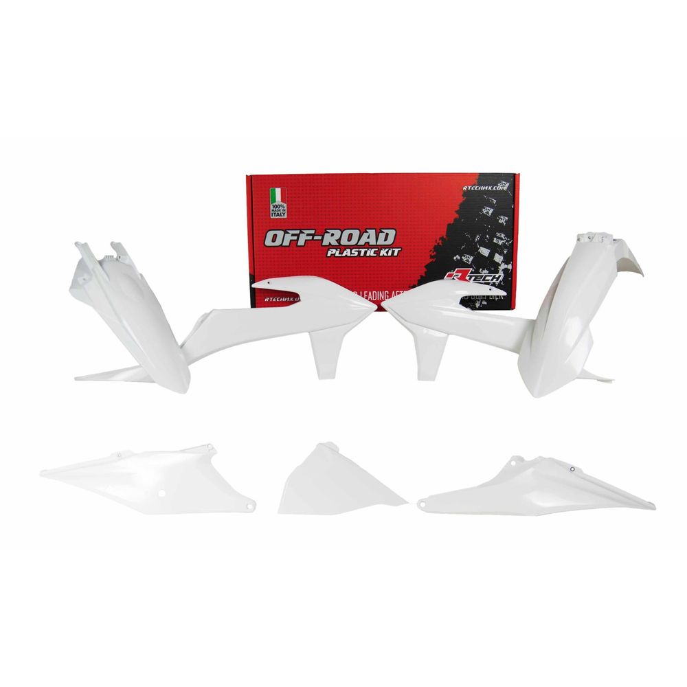 Plastics Kit 5 Pcs with Left Airbox Cover White Replica Ktm - Grafite Offroad