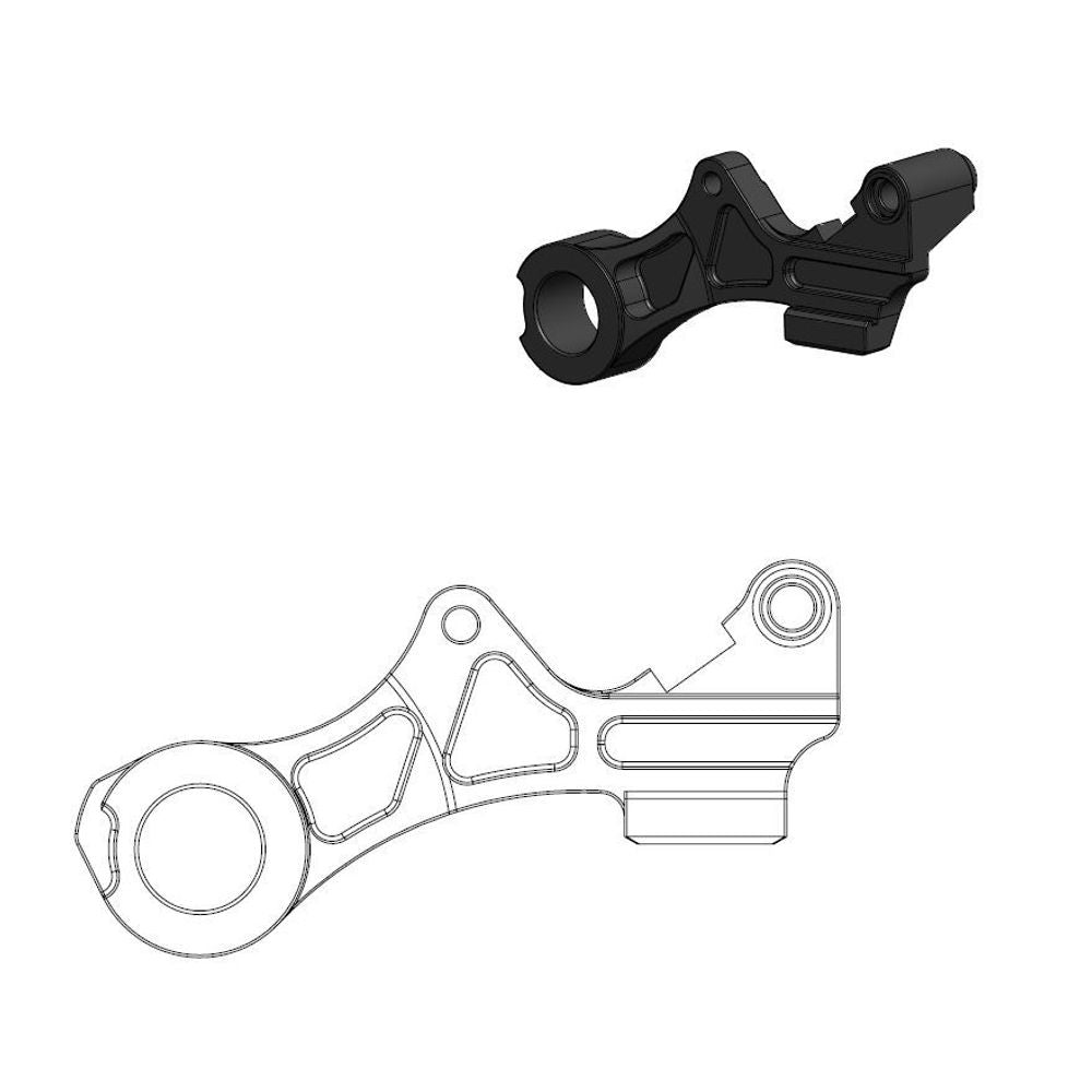 Off-road Brake Caliper Adapter 220mm Rotor - Rear - Yamaha: Factory - Grafite Offroad