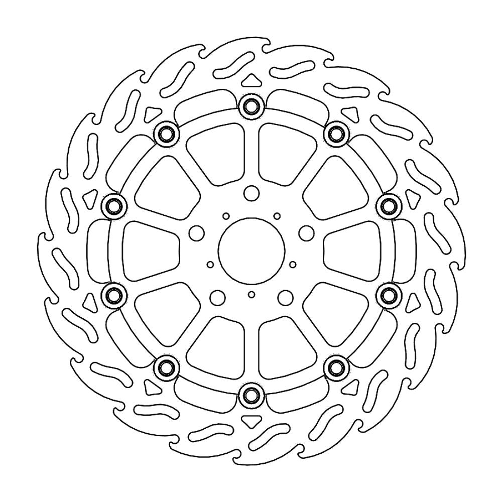 Brake Disc Road Flame - Floating - Front Left - Honda: Cb500x 2022 - Grafite Offroad