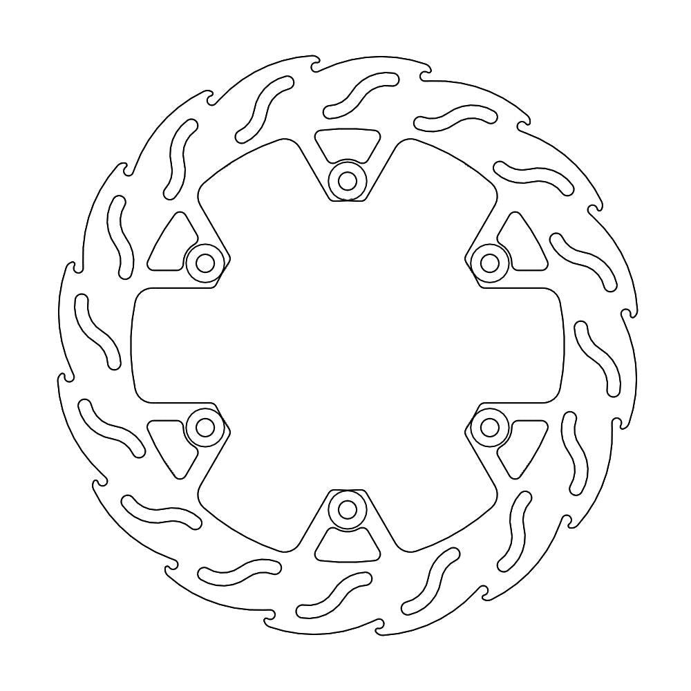 Brake Disc Road Flame - Rear Left - Yamaha: Sr125, Rd350lc, Rd500lc, Xj600, Fz750, Fzx750, Xv750, Xp T-max 500, Mt-01 - Grafite Offroad