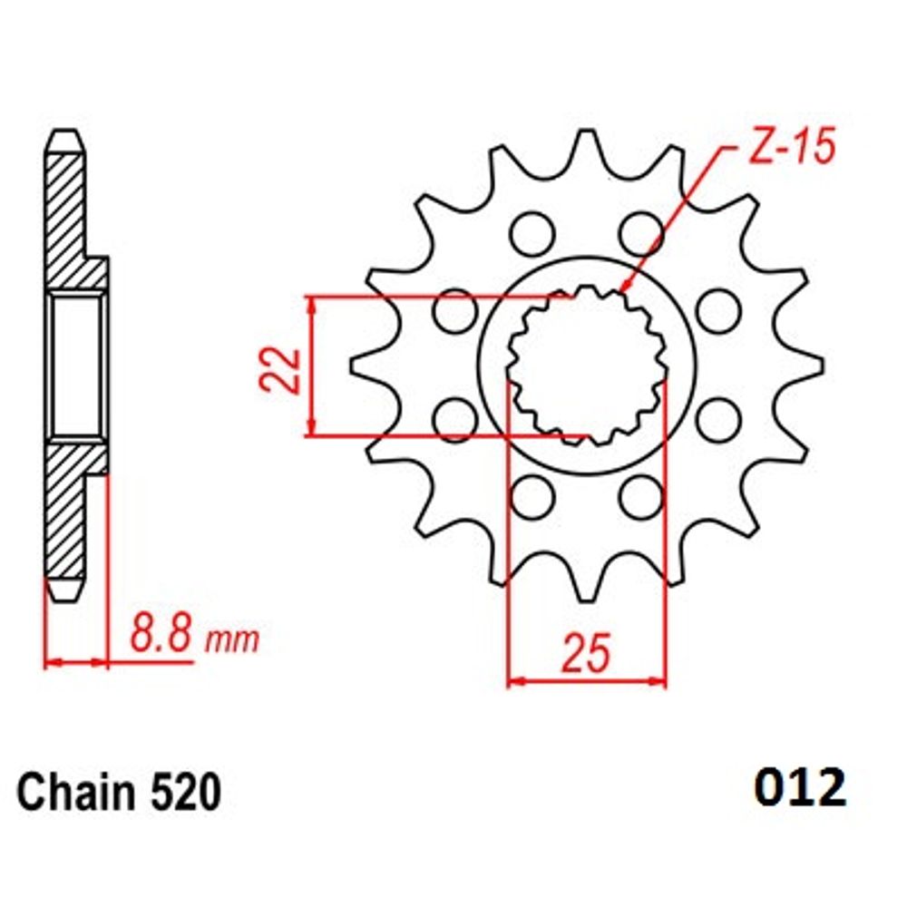 Ultralight Steel Front Sprocket (520-11t) Beta, Husaberg, Husqvarna, Ktm