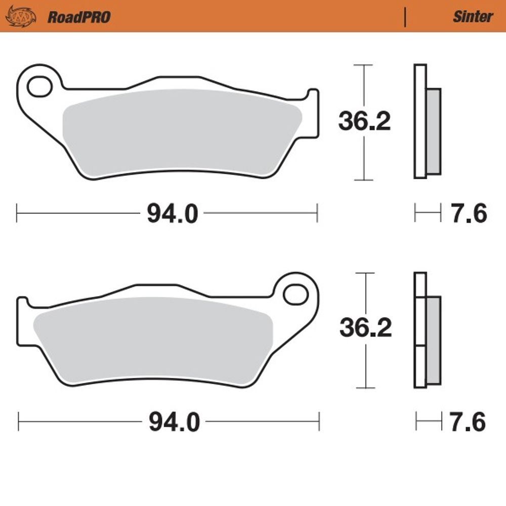 Bremsbeläge Roadpro Sinter - Hinten Racing (ECE 90)