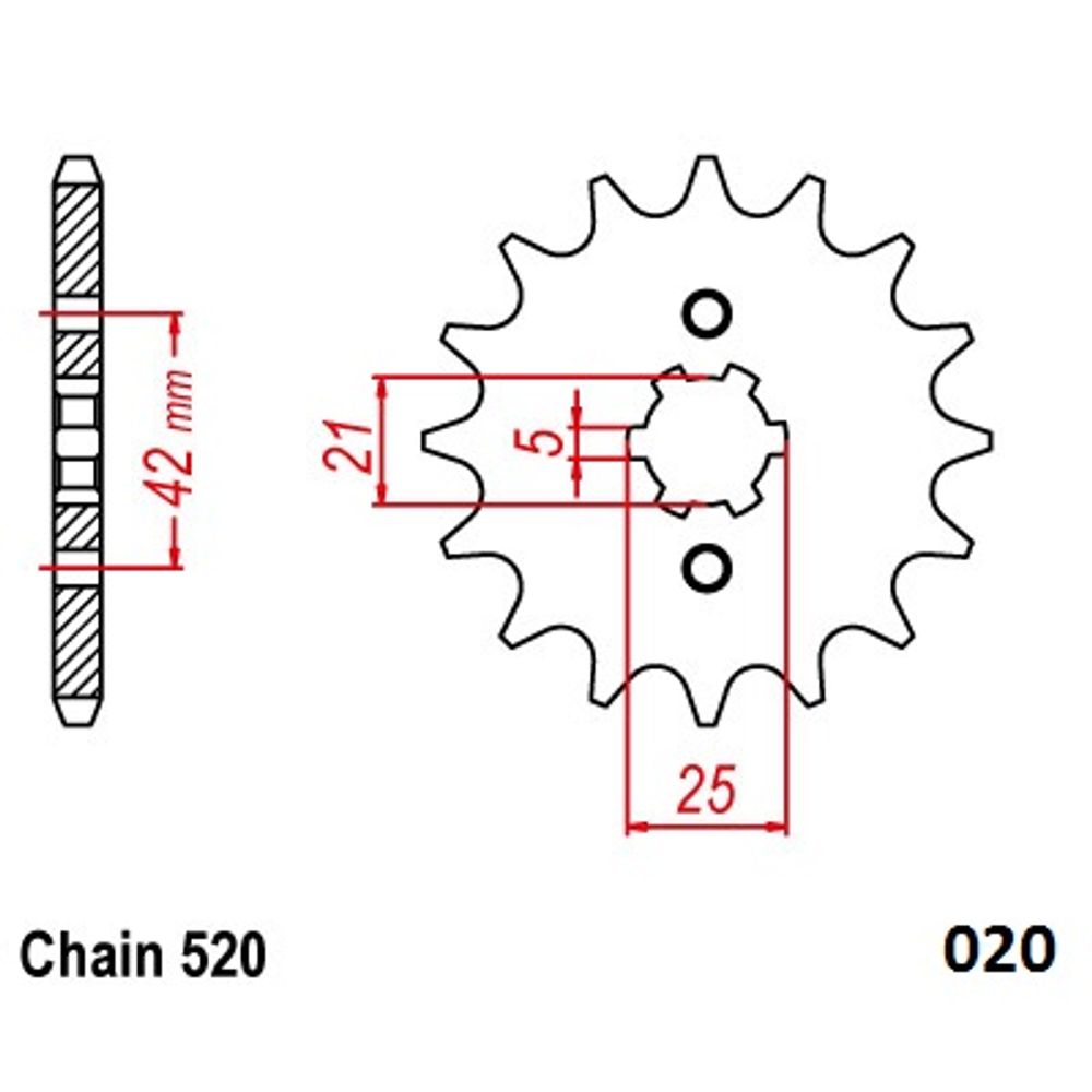 Ultralight Steel Front Sprocket (520-13t) Kawasaki, Yamaha