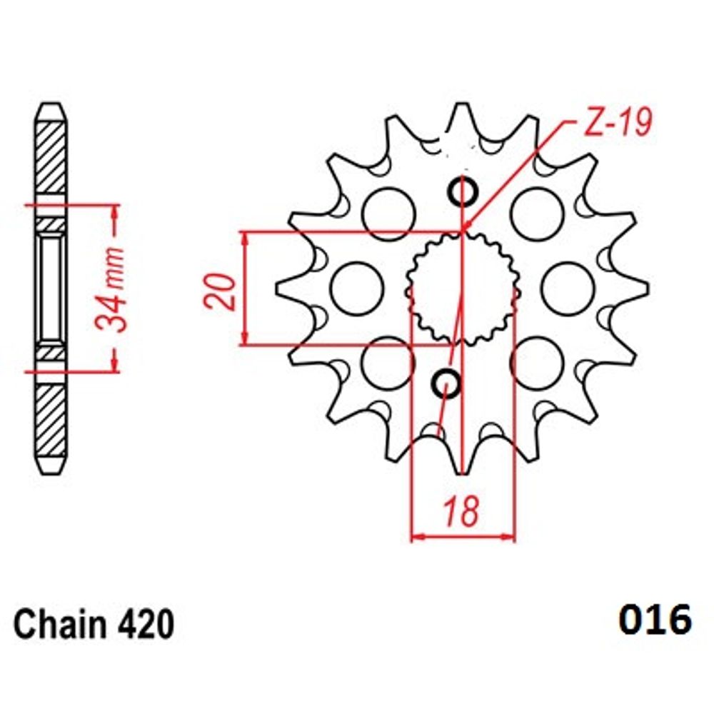 Ultralight Steel Front Sprocket (420-14t) Honda