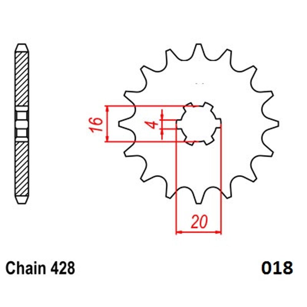 Ultralight Steel Front Sprocket (428-15t) Suzuki, Yamaha