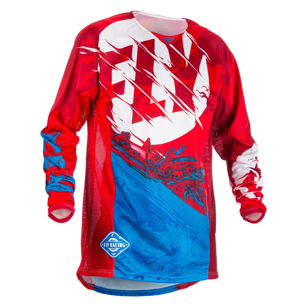 Fly Kinetic Outlaw Jrsy Red/ Blu Lg Fly Racing