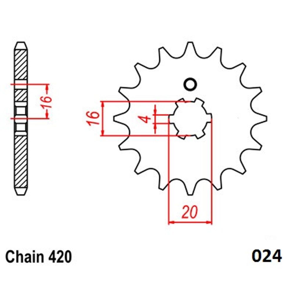 Ultralight Steel Front Sprocket (420-14t) Kawasaki, Suzuki, Yamaha