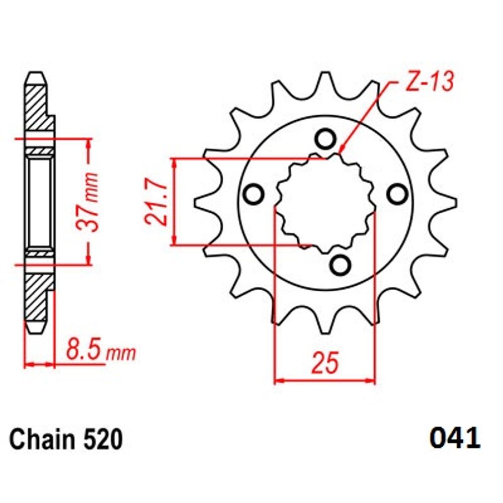Ultralight Steel Front Sprocket (520-15t) Honda Quad