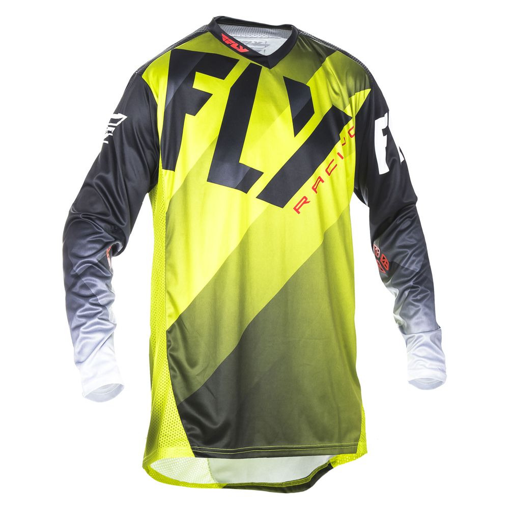 Maglia Cross Lite Hydrogen Nero/Lime Taglia L Fly Racing