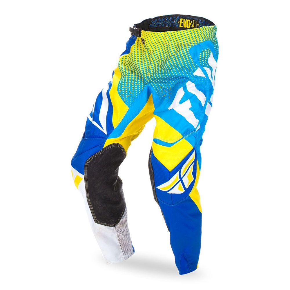 Pantalon Cross Evo Bleu/Jaune/Blanc Taille 32 Fly Racing