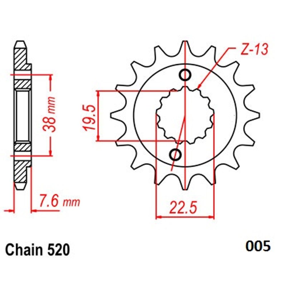 Ultralight Steel Front Sprocket (520-14t) Suzuki Quad