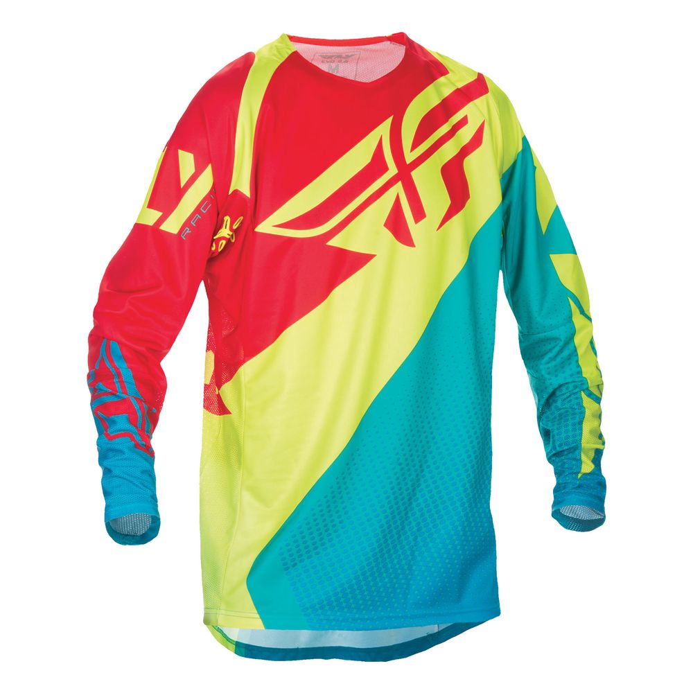 Maglia Cross Evo Teal/Giallofluo/Rosso Taglia 2Xl Fly Racing