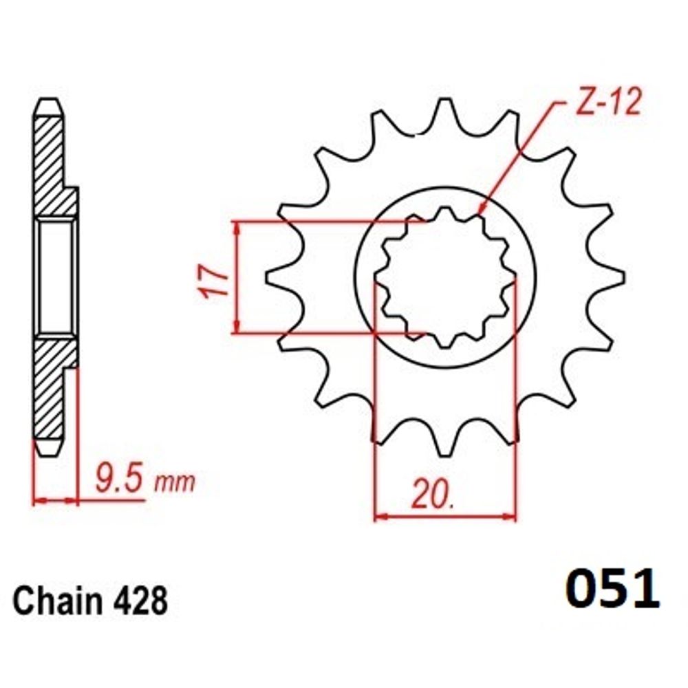 Ultralight Steel Front Sprocket (428-14t) Ktm: Sx85 2018-->