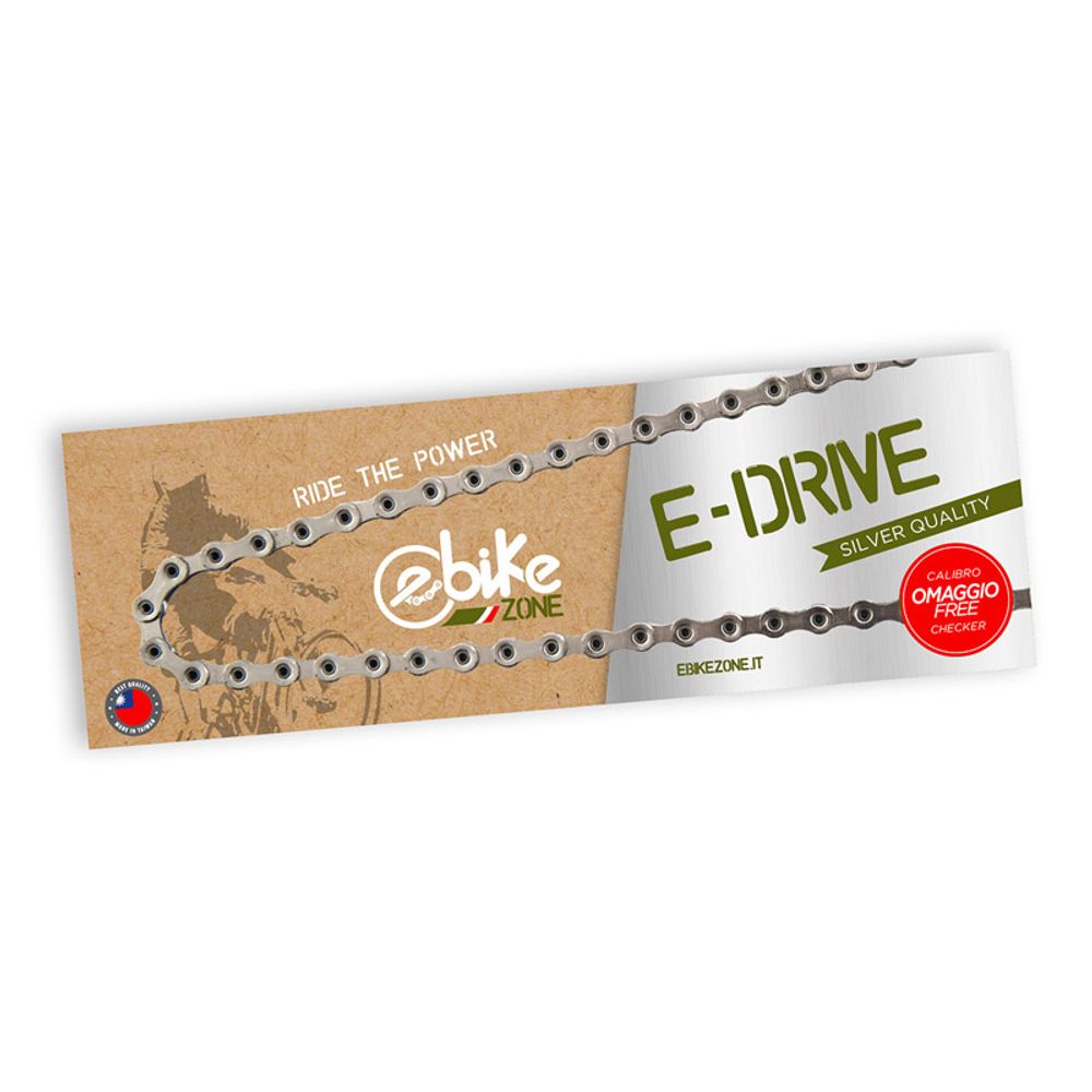 Cadena de bicicleta E-drive plateada 411 11 velocidades S&s 116l