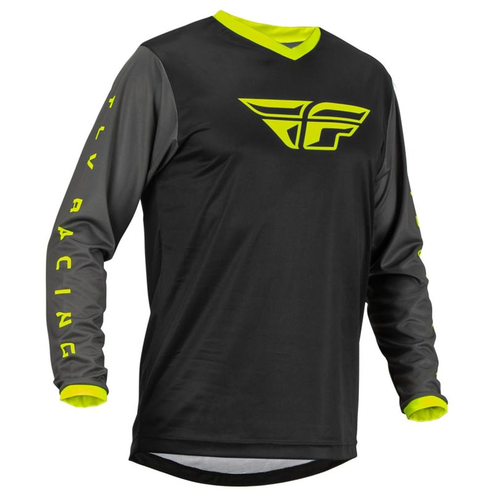 F-16 Maillot negro/gris/alta visibilidad 2x