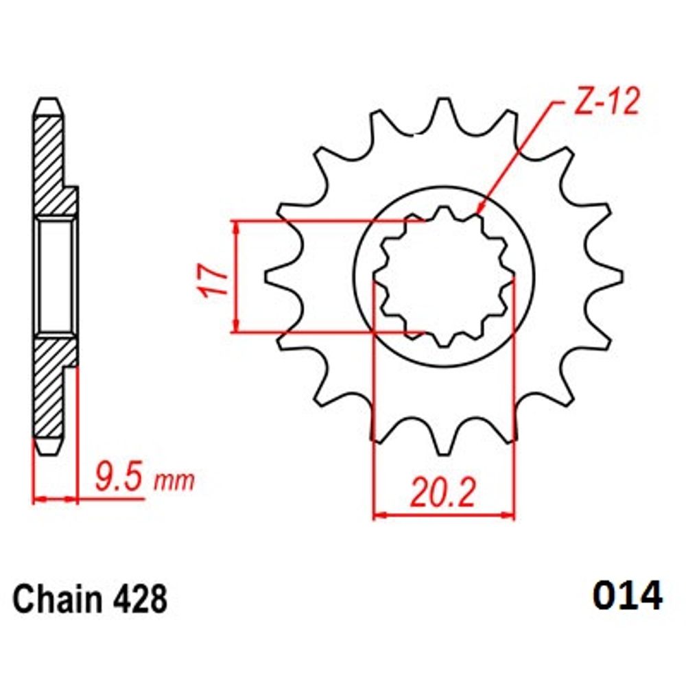 Ultralight Steel Front Sprocket (428-13t) Husqvarna, Ktm