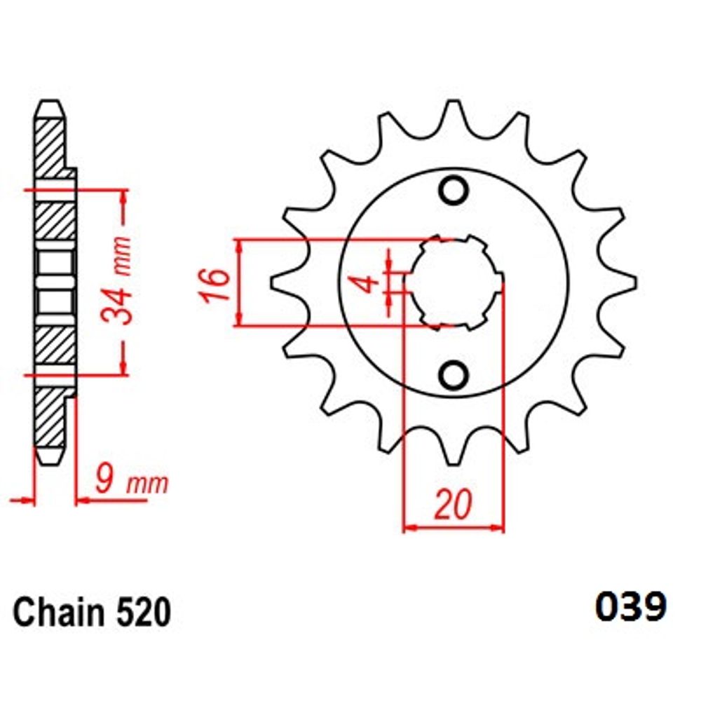 Ultralight Steel Front Sprocket (520-14t) Yamaha Quad