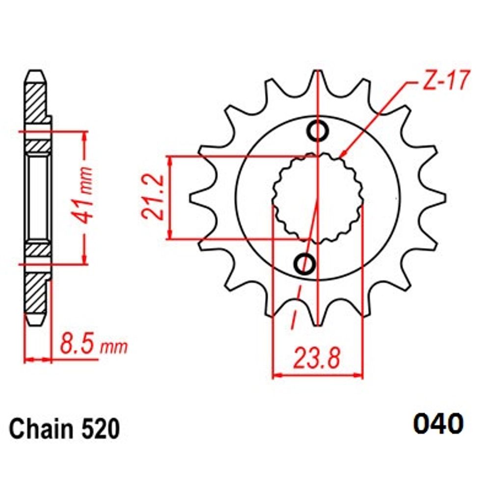 Ultralight Steel Front Sprocket (520-14t) Honda Quad