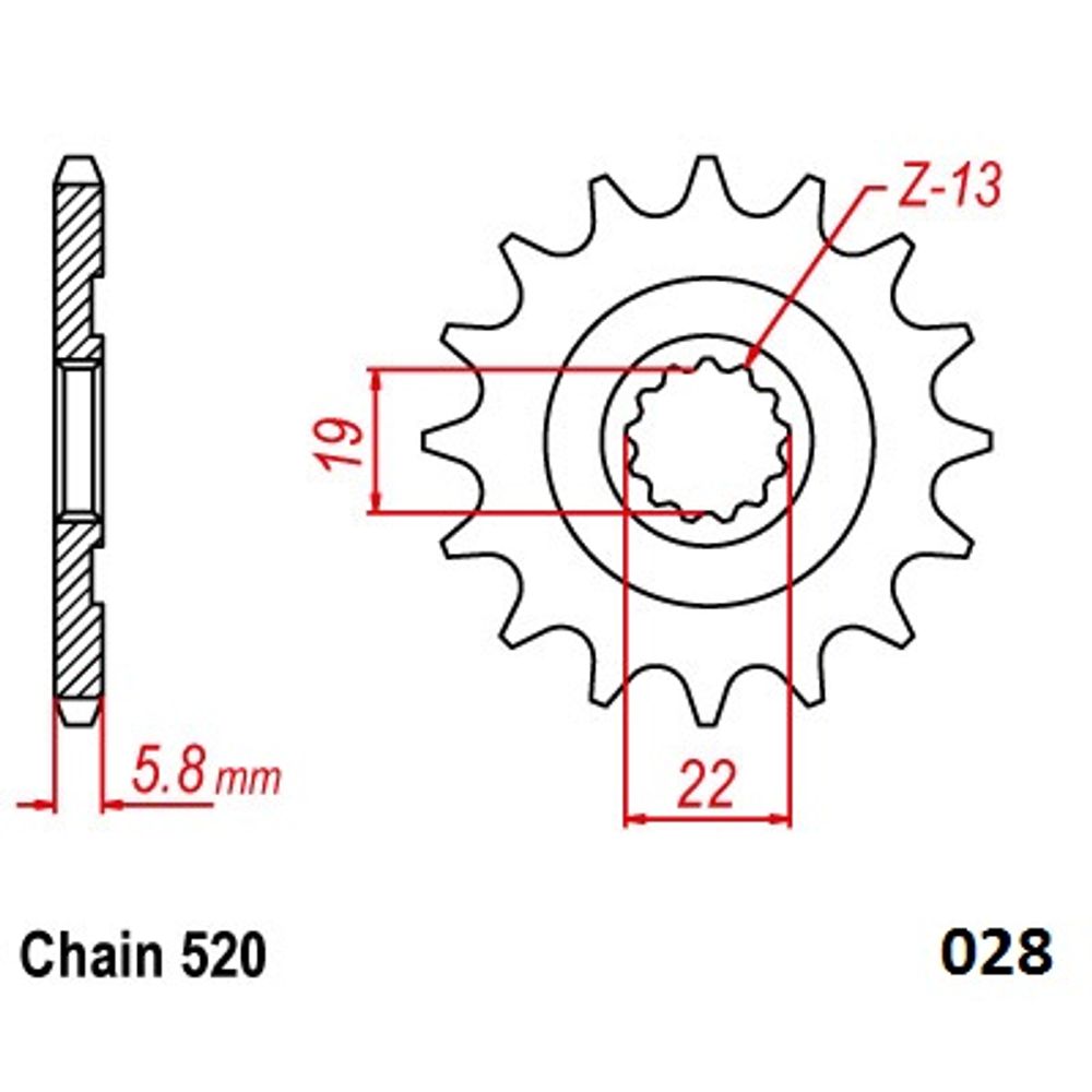 Ultralight Steel Front Sprocket (520-14t) Husqvarna