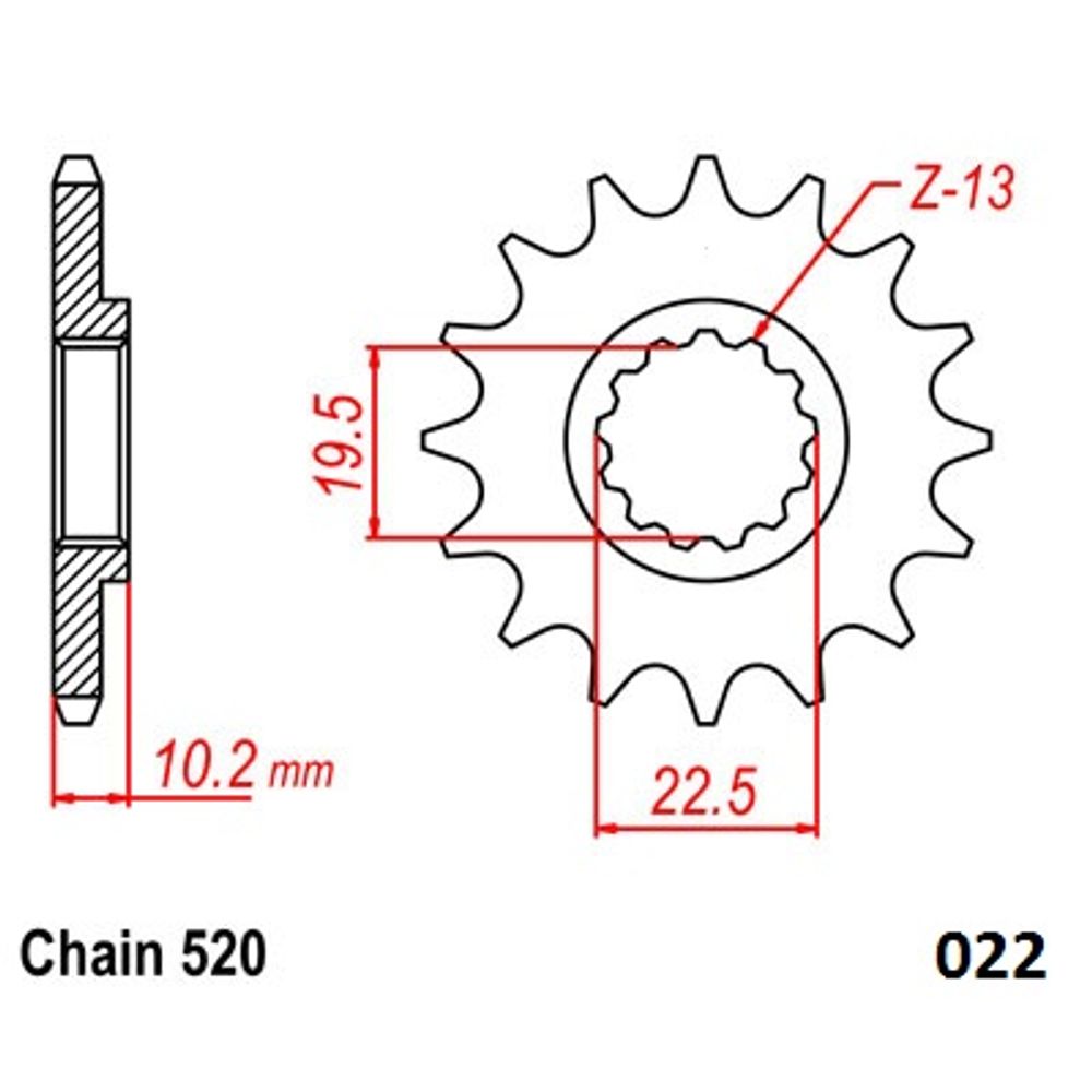 Ultralight Steel Front Sprocket (520-14t) Suzuki