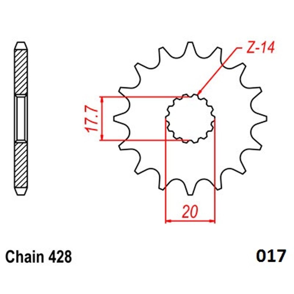 Ultralight Steel Front Sprocket (428-13t) Yamaha
