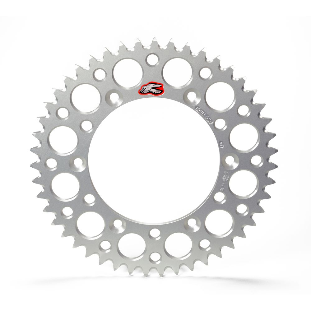 Corona trasera de ergal ultraligera ranurada (520-45d) | Plata | con drenaje de lodo