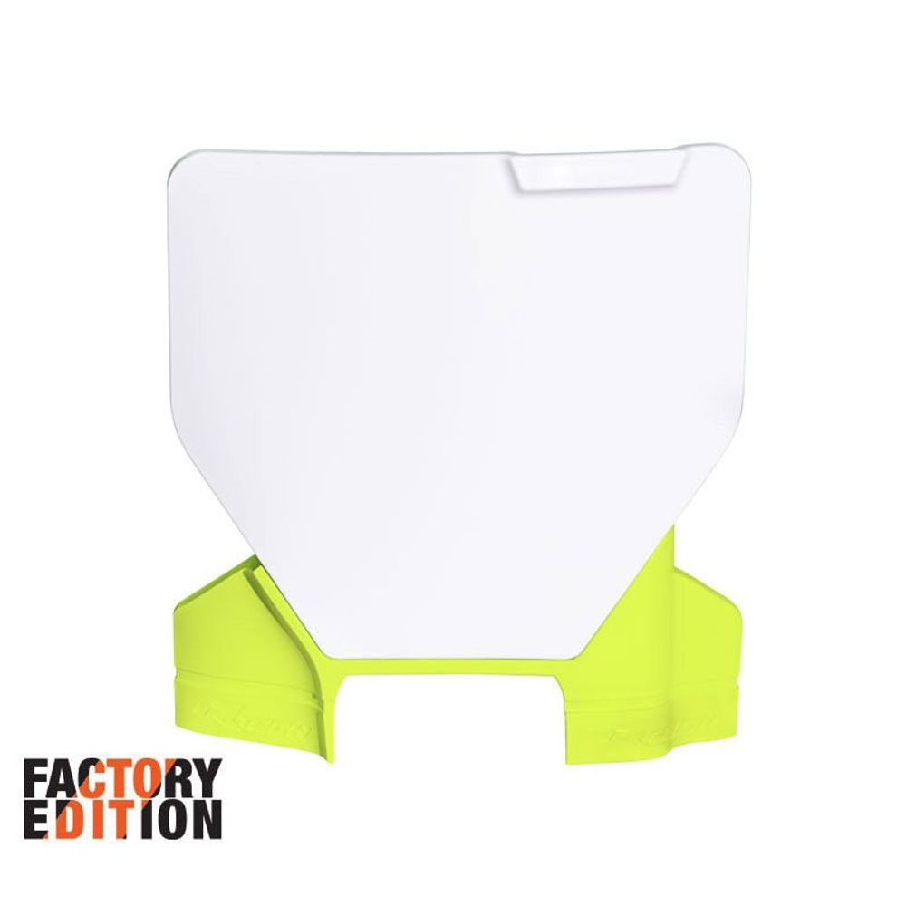 Factory Front Number Plate Replica Husqvarna White Yellow - Grafite Offroad