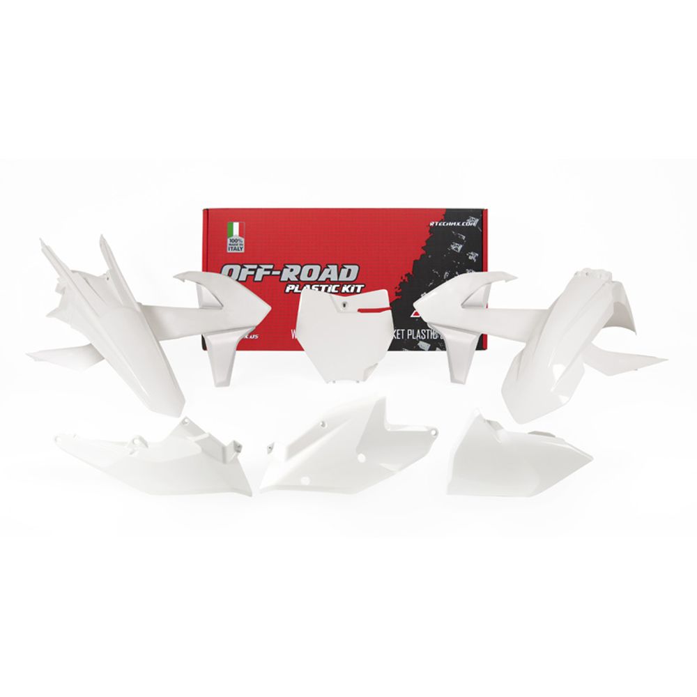 Plastic Kit 6 Pcs with Left Airbox Cover Replica Ktm White