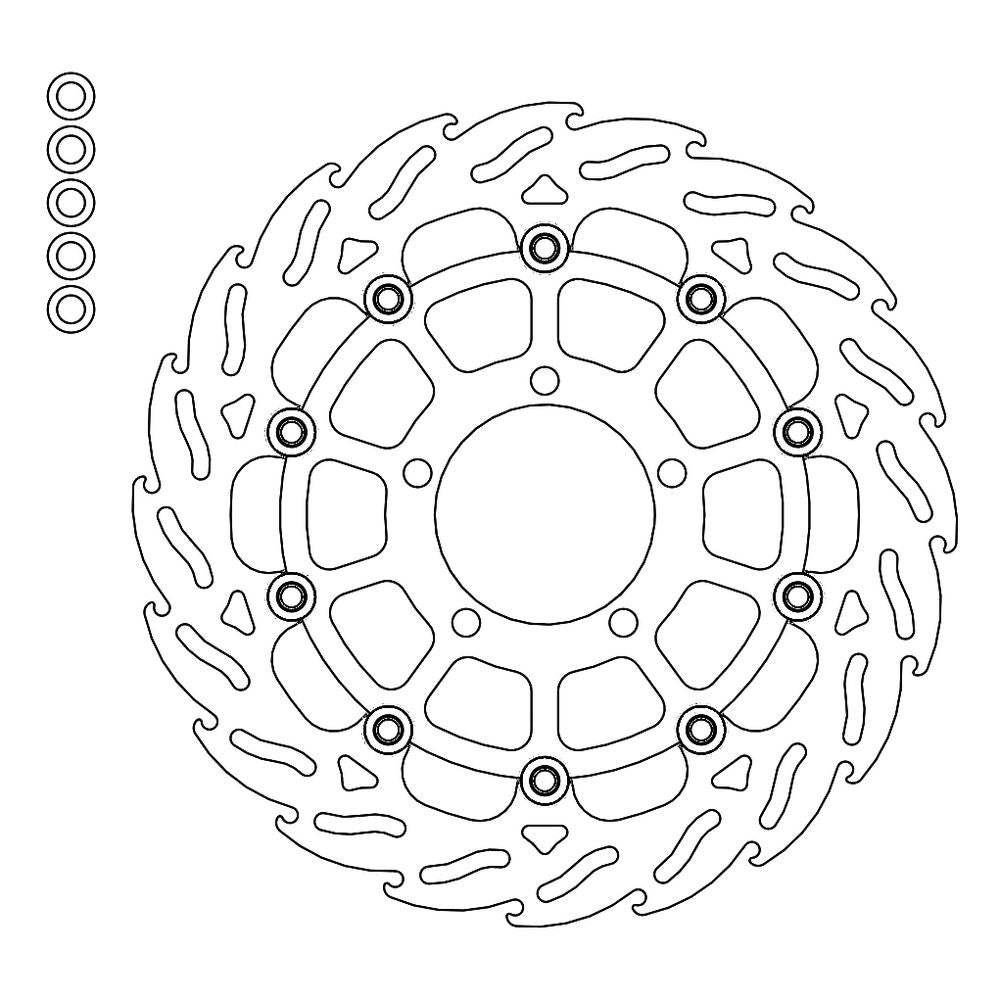 Brake Disc Road Flame - Floating - Front Left - Triumph: Bonneville - Grafite Offroad